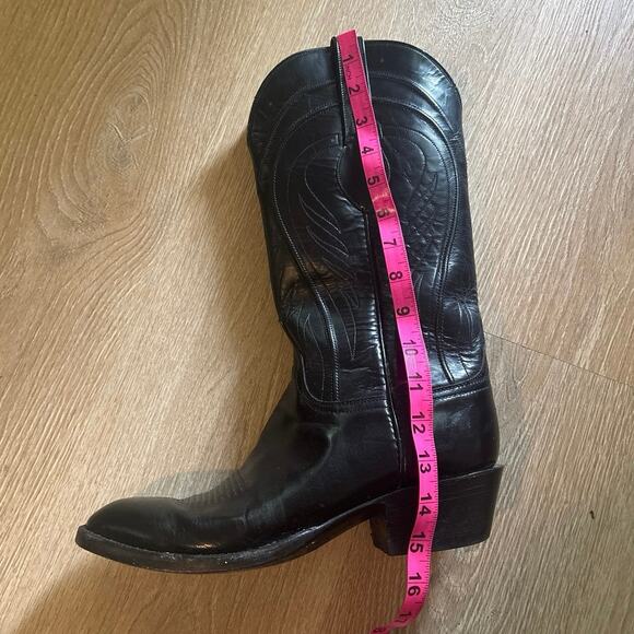 Lucchese Leather Embroidered Western Cowboy Boots Black Size 9 D70457 Men main image 12